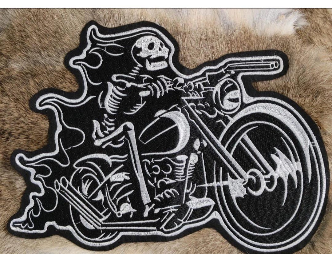 11”x6” Ghost Rider Iron-on Patch - Hellfire Shotgun, Large Biker Style ...