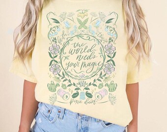 Retro Disney Tinker Bell Watercolor Shirt, Faith Trust Pixie Dust Fairy Tee, Disneyland Family Matching Travel Apparel,Magical Princess Gift