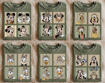 Comfort Colors Safari Mickey And Friends Shirt, Leopard Minnie Mouse Shirt, Animal Kingdom Shirt, Disney All Characters Shirt, Disney Safari
