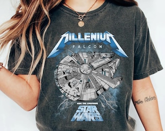 Millennium Falcon Heavy Metal Shirt, Star Wars Band Tee, Galaxy's Edge Rock Shirt, Vintage Star Wars Graphic Tee, Disney Men's Vacation