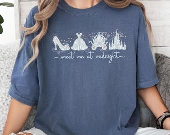 Meet Me At Midnight Shirt, Cinderella Magic Kingdom Tee, Disney Swiftie Shirt, Comfort Colors Princess Tee, Midnights Disney Outfit