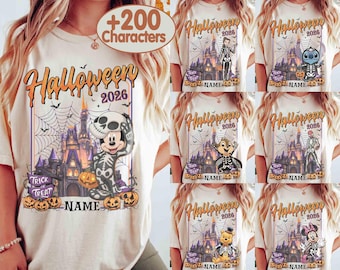 Customize Disney All Characters Skeleton Shirt, Mickey And Friends Halloween Tee, Star Wars, Disney Family Halloween 2026 Tee, Spooky Season