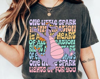 One Little Spark Figment Shirt, Epcot Journey Into Imagination Tee, Retro Figment Dragon Disney World Shirt, Disney Lyrics Vacation Outfit