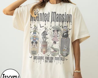 Vintage Disney Mickey & Friends The Haunted Mansion Halloween Shirt, Welcome Foolish Mortals Tee, Disneyland Mickey Not So Scary Halloween