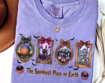 Comfort Colors Disney Halloween Shirt, The Spookiest Place On Earth Tee, 4 Parks Disney Fall Vacation, Coquette Halloween, MNSSHP Outfit