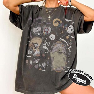 Coquette Disney Nightmare Before Christmas Comfort Colors Shirt, Retro Jack Skellington Sally Tee, Oogie Boogie Bash Family Halloween Trip
