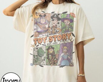 Retro Comfort Colors Toy Story Since 1995 Halloween Shirt, Buzz Woody Jessie Halloween Tee, Disneyland WDW Halloween Family 2026 Trip Tees