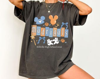 Custom Choir Disney Trip Shirt, Vintage Madrigals Music Tee, Retro Mickey High School Choir Vacation Tee, Comfort Colors Disney Group Shirt