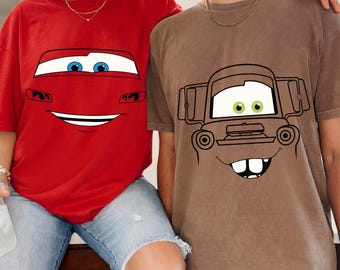Retro Lightning McQueen Shirt, Disneyland Cars Land Costume Tee, Vintage Tow Mater Birthday Gift, California Adventure Family Group Trip