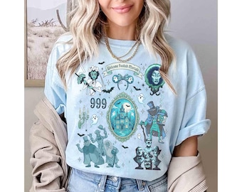 Disney Hitchhiking Ghosts Madame Leota Hatbox Ghost Shirt, Haunted Mansion Halloween Tee, Mickey's Not So Scary Party Spooky Season Gift
