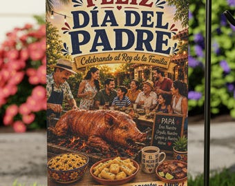 Feliz Día del Padre trädgårdsflagga, spansk fars dag-flagga, latinamerikansk familje-grilldekoration, fars dag-trädgårdsdekoration, present till pappa, Papi-flagga