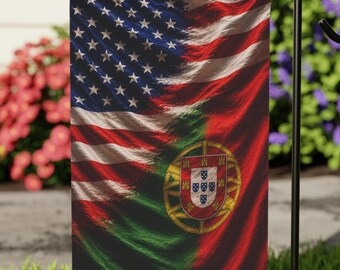 USA Portugal Heritage Garden Flag, Dubbelsidig Patriotisk Trädgårdsbanderoll