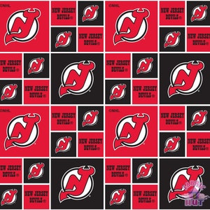 NHL Logo New Jersey Devils Red & Black Ice Hockey Team 100% 