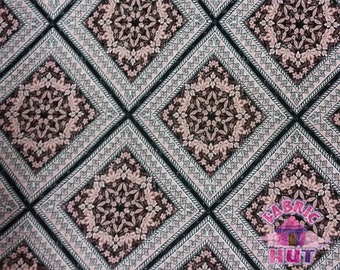 Double Brushed Polyester Poly Lycra Spandex Pink Mandala Fabric by the Yard