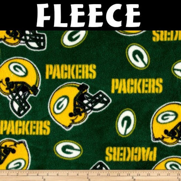 NFL Green Bay Packers Green Fleece Fabric 6322D Sold by the Yard