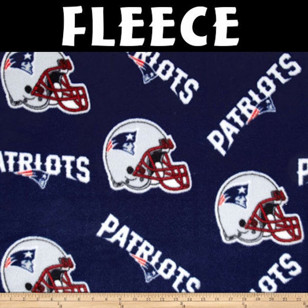 NFL New England Patriots Fleece Football Fabric 6465 D Sold by the Yard