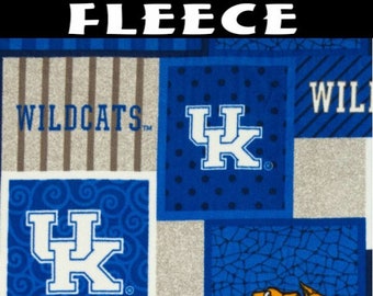 NCAA University of Kentucky Patchwork KY-1177 Fleece Fabric By The Yard