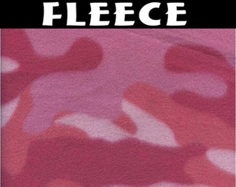 Polar Fleece Dark Pink Camouflage Fleece Fabric by the Yard