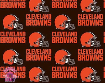 Nfl Cleveland Browns Cotton Fabric Etsy