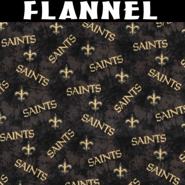 NFL New Orleans Saints Tie Dye Flannel Fabric by the Yard 70270D