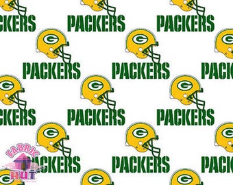 NFL Green Bay Packers White Cotton Fabric by the Yard 1026 W