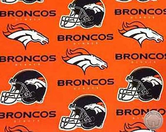 NFL Denver Broncos Orange Cotton Fabric by the Yard 6718 D