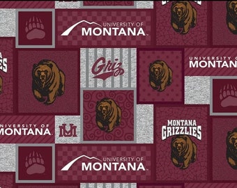 NCAA University of Montana Patch Fleece Fabric By the Yard