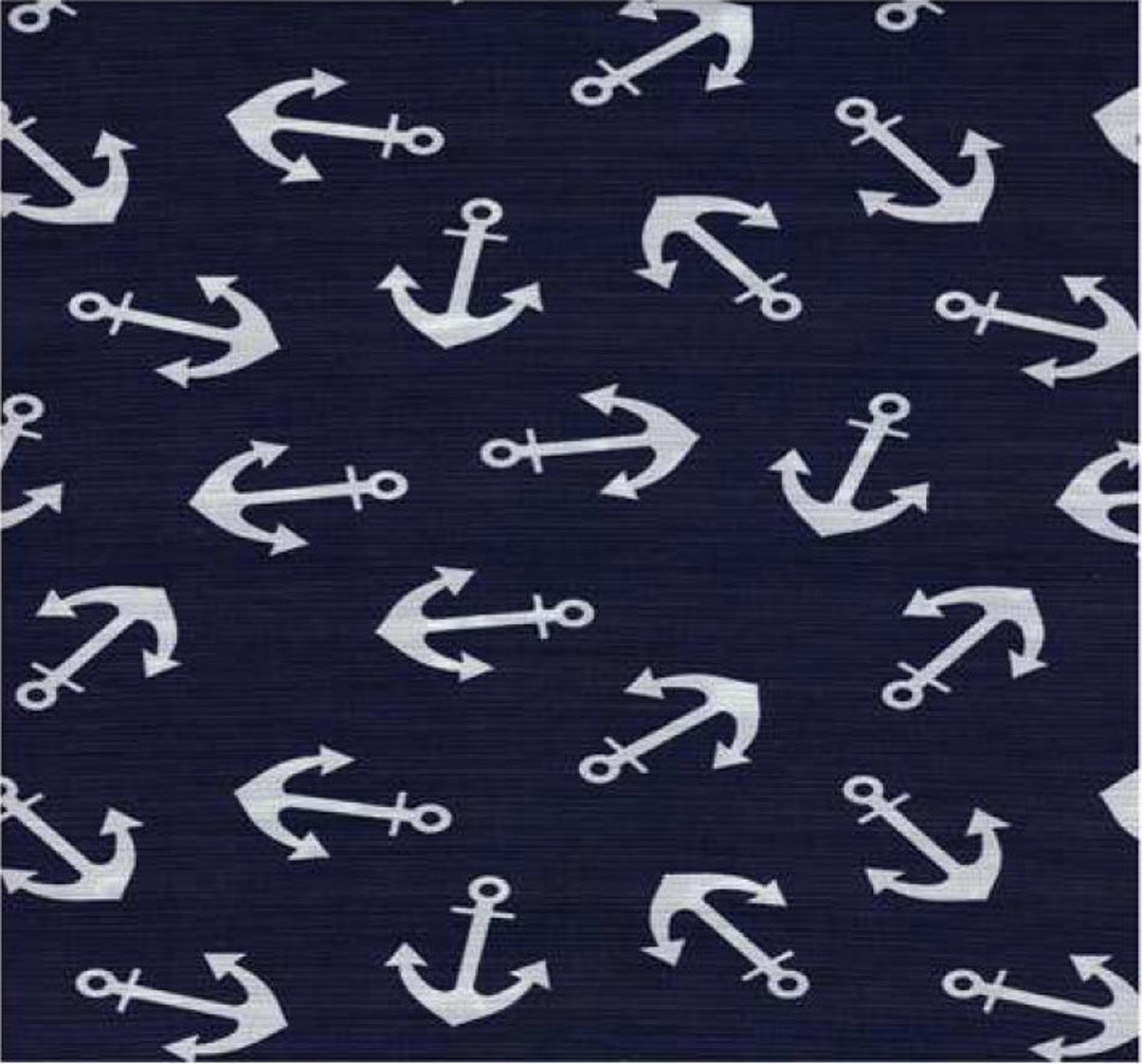 Easycare 58 Anchors Navy Cotton Fabric by the Yard - Etsy