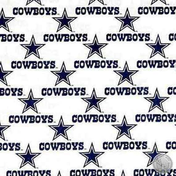 Nfl Dallas Cowboys White Cotton Fabric By The Yard 1040 W Etsy