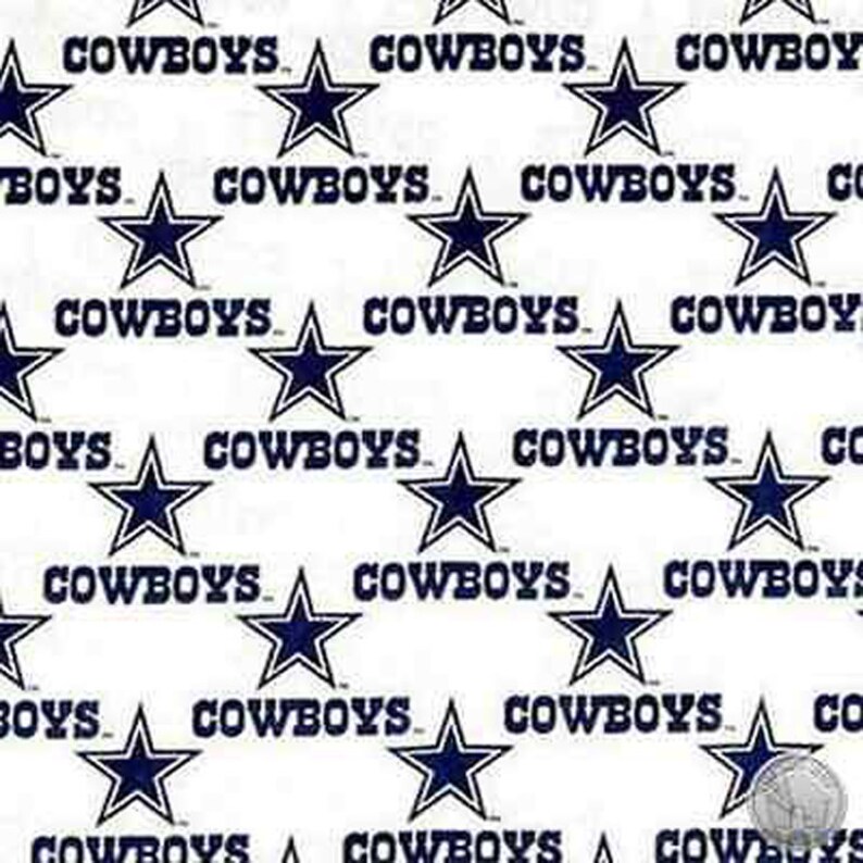 NFL Dallas Cowboys White Cotton Fabric by the Yard 1040 W Etsy