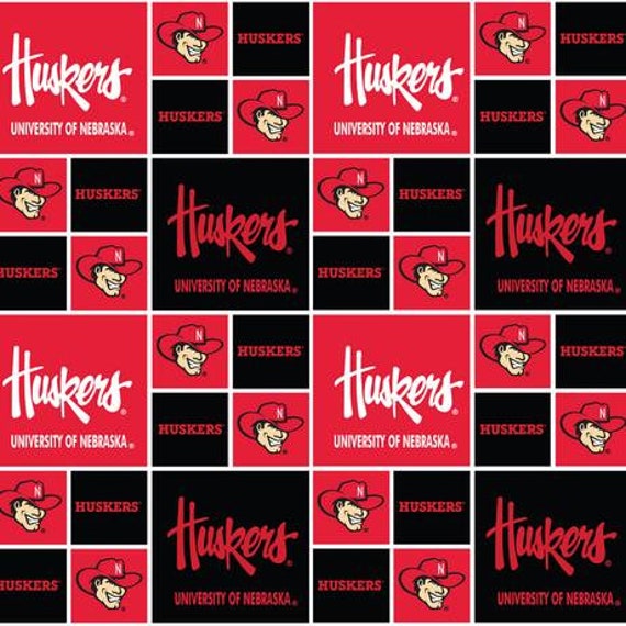 University of Nebraska Fabric by the Yard Box Allover #020