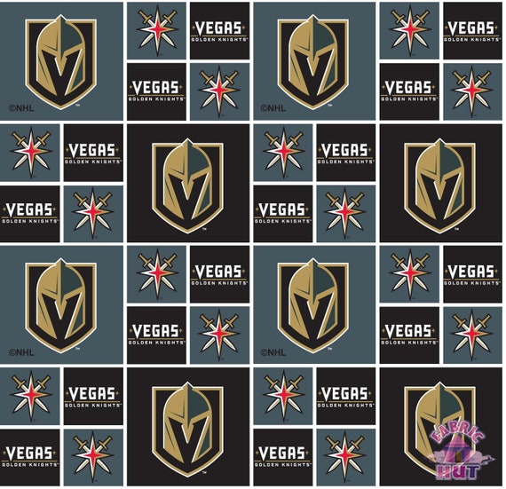 NHL Las Vegas Golden Knights Block Cotton Fabric By The Yard