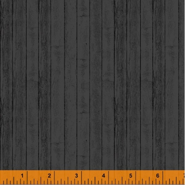 Windham Fabrics Man Cave Wood Paneling Charcoal Cotton Fabric by the Yard