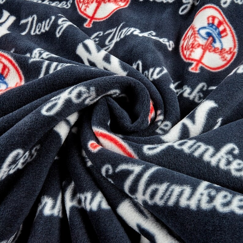 MLB New York Yankees Fleece Fabric by the Yard 6569 B Etsy