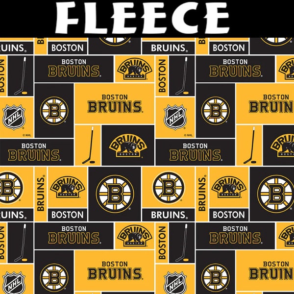 NHL Boston Bruins Block 012-BRU Anti Pill Fleece Fabric by the Yard