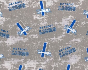 NFL Detroit Lions Legacy Print 70283D Cotton Fabric by the Yard