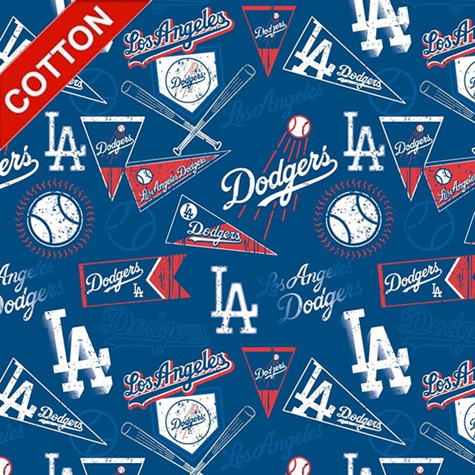14418b MLB Los Angeles LA Dodgers Cotton Fabric by the Yard 14418B - Etsy