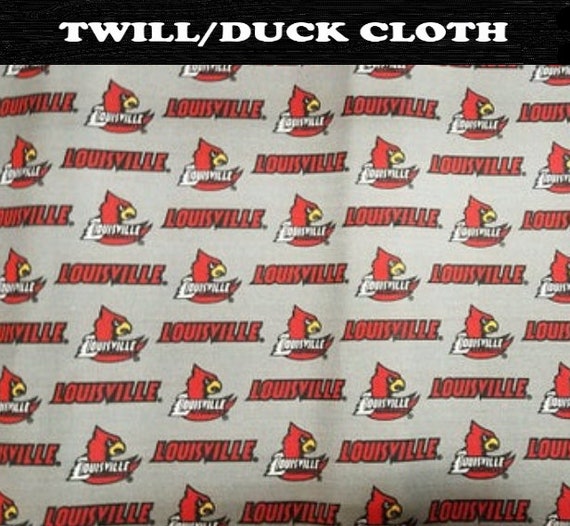 NCAA Cotton Print- Louisville Block Fabric