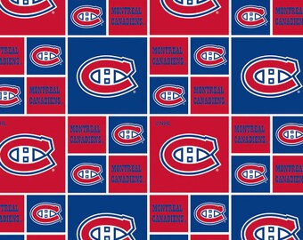 NHL Montreal Canadiens Block Cotton Fabric by the Yard