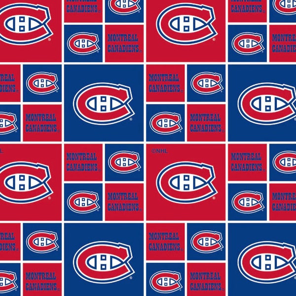 NHL Montreal Canadiens Block Cotton Fabric by the Yard