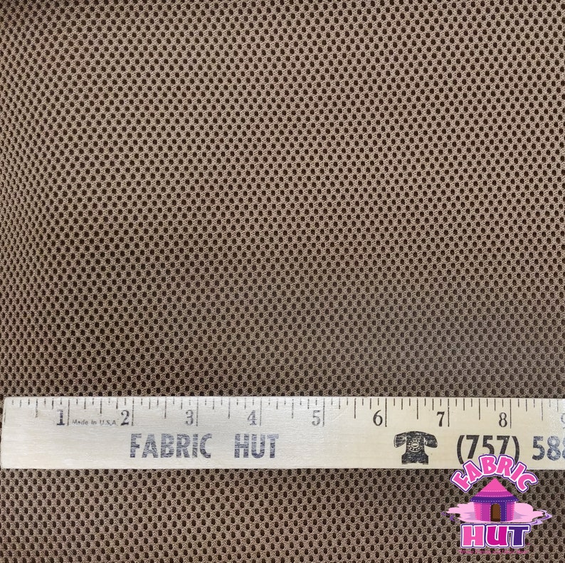 Spacer Mesh Faced Brown Polyester Fabric by the Yard