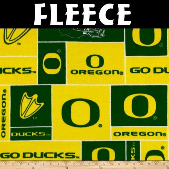 Ncaa University Of Oregon Ducks Fleece Fabric By The Yard Etsy