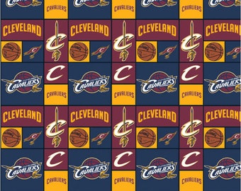 NBA Cleveland Cavaliers Block Cotton Fabric by the Yard
