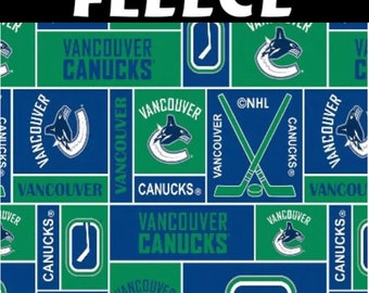 NHL Vancouver Canucks Block Anti Pill Fleece Fabric by the Yard