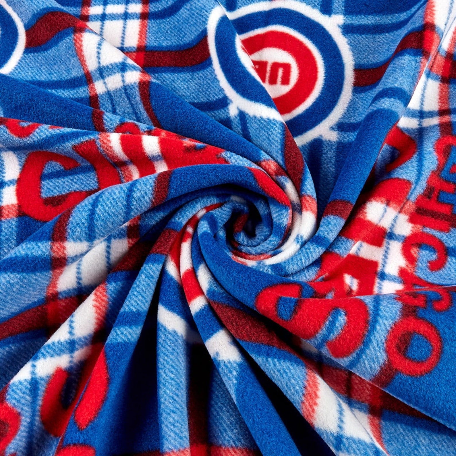 MLB Chicago Cubs Plaid Fleece Fabric by the Yard 66128 Etsy