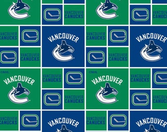 NHL Vancouver Canucks Block Cotton Fabric by the Yard