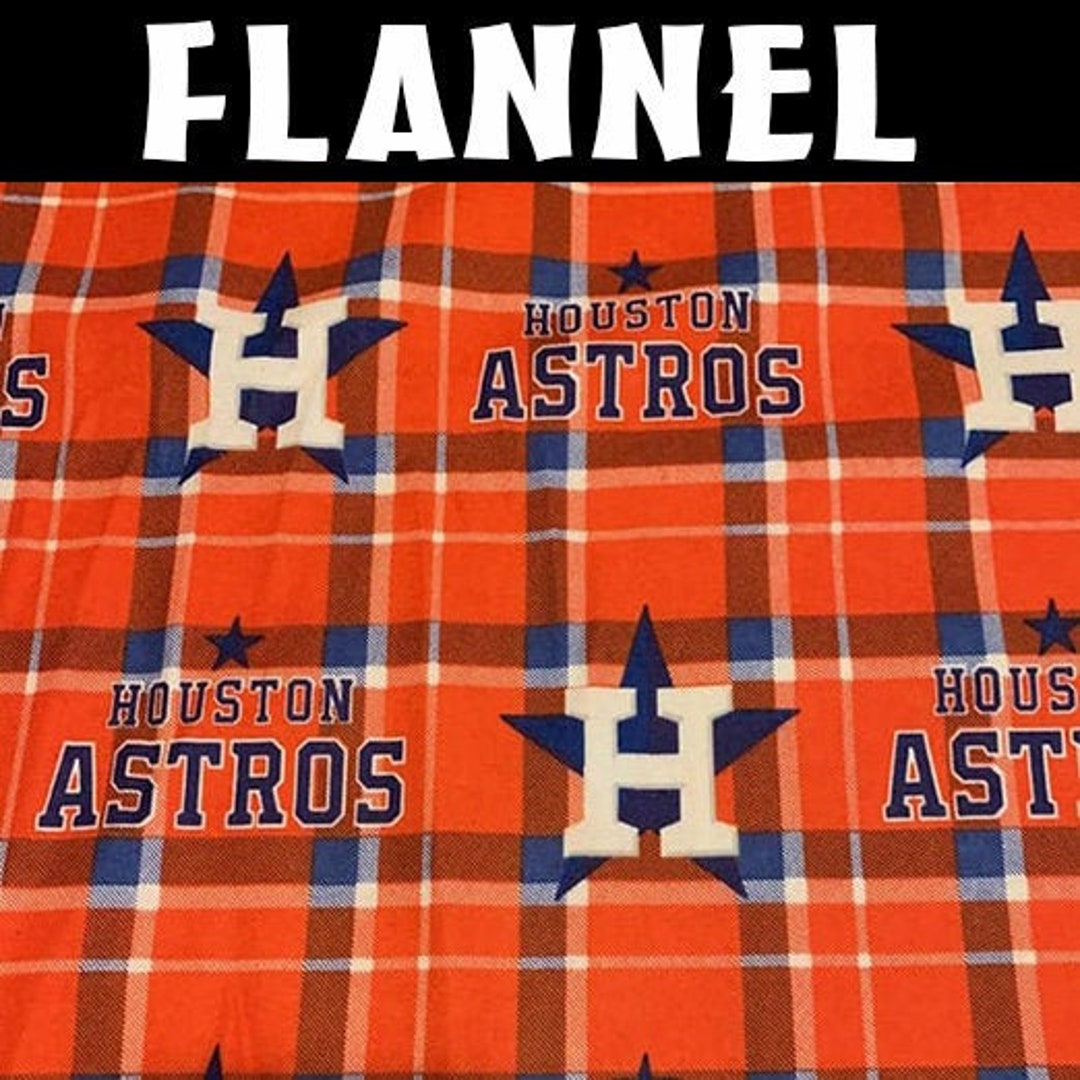 MLB Houston Astros Plaid Flannel Fabric by the Yard 60075B 