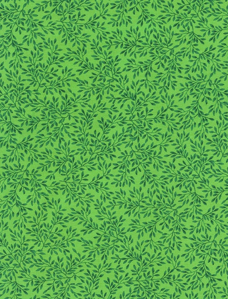 Timeless Treasures Small Vines Allover Island Green C5440 Cotton Fabric by the Yard