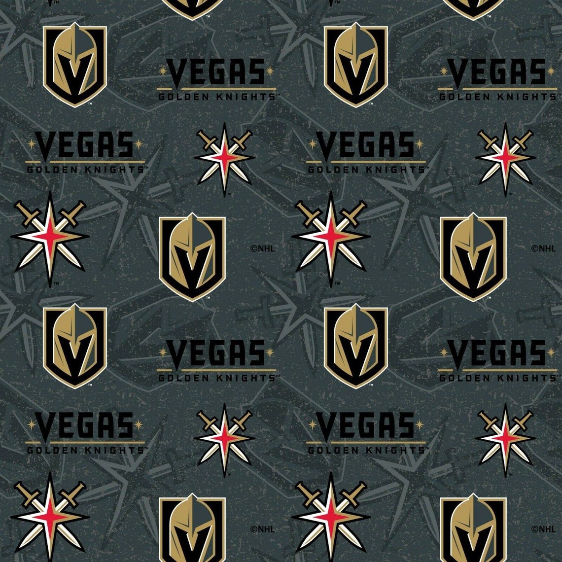 NHL Las Vegas Golden Knights Tone on Tone Cotton Fabric By