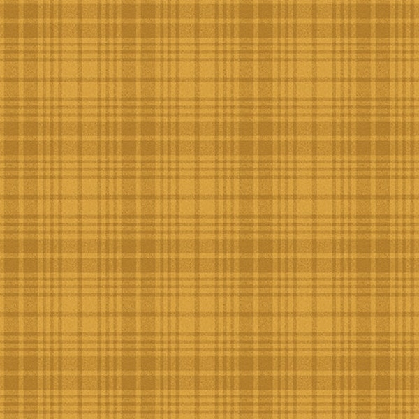 A Wooly Autumn Wool Plaid Gold Cotton Fabric by the Yard